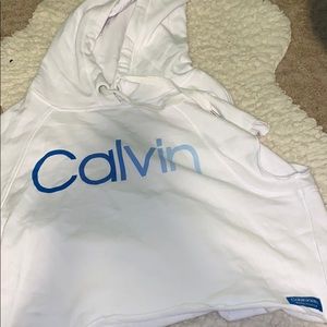 Calvin Klein hooded cropped shirt